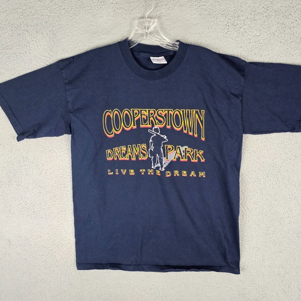 All Sport Cooperstown Dreams Park T Shirt Mens Large Vintage Short‎ Sleeve USA